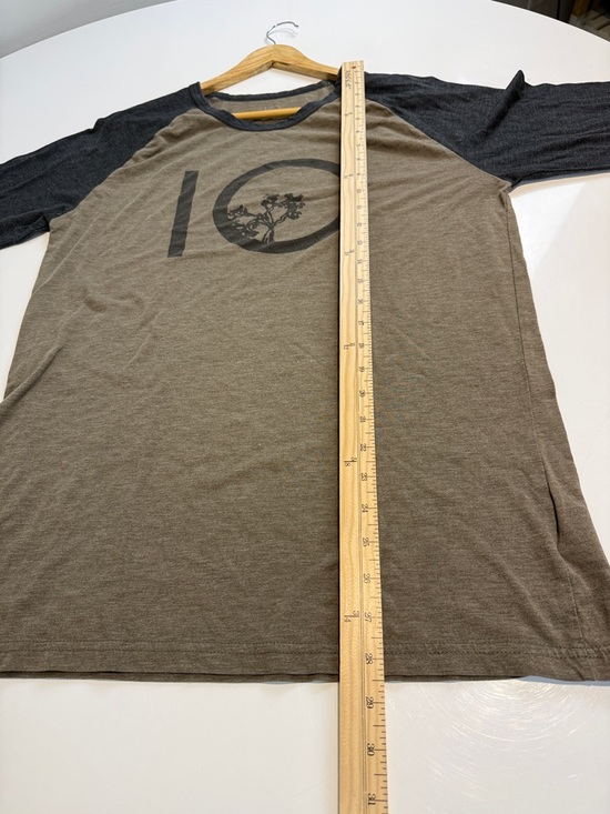 TenTree Neutral Two-Tone Raglan Graphic Tee Size Large - Picture 5 of 6